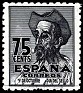 Spain 1947 Cervantes 75 CTS Azul Edifil 1013. 1013. Subida por susofe